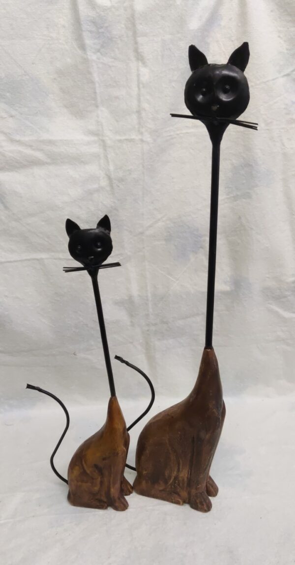 Boussac Brocante - Magnifiques ornements de chats en bois et en métal. - Lot 12